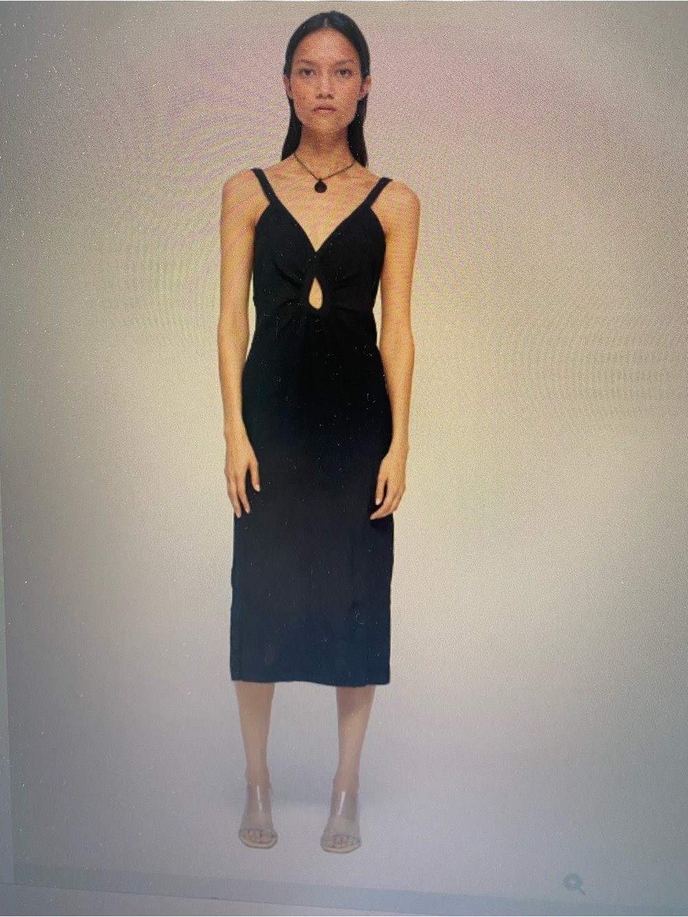Rohe Keyhole Organic shaped dress crushed viscose midi black size 34, US2
